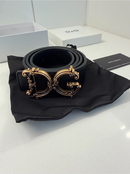 Dolce & Gabbana Other - Dolce & Gabbana D&G Black Leather Ornate DG Buckle Belt